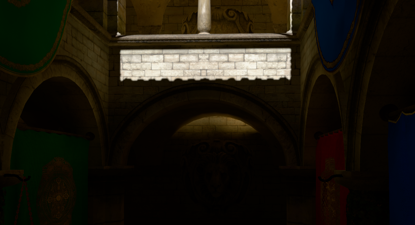 Light leaking through a wall due to lack of occlusion.